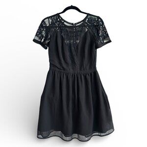 Kimchi Blue Black Lace Mesh Fit & Flare Dress Size 2 • Urban Outfitters Mini Coc